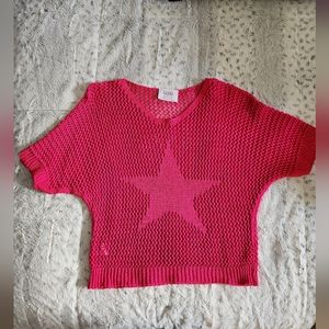 Brand Bazar Hot Pink Crochet Crop Mesh O/S